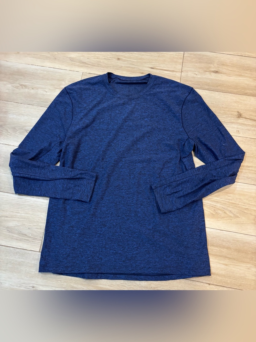 Lululemon Surge Warm LS XL Running Shirt Heather Navy Blue Rulu LM3AOQS Top